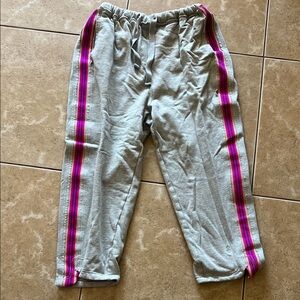FP Movement by Free People Gray Joggers with Pink Stripes